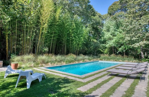 Silver Beach House | Mid-Century Gem with Pool, Fireplace and Steps to Private Beach.