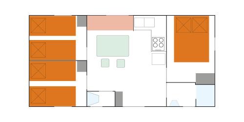 Pradons Ski Chalet | Mobil-home 6 pers piscine & rivière Ardèche