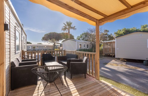 La Cote Radieuse RV Rental | MobileHome Soleia Sea View Mar Estang Siblu Village 4* AC 7 Guests Private Parking Beach Access