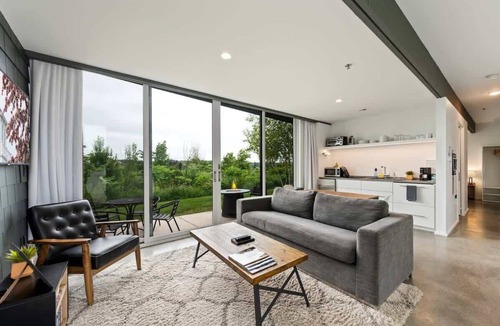 Egg Harbor Apartment | Modern 1BD Retreat · Patio & Firepit · Egg Harbor