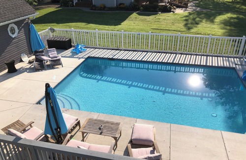 Mayville House | Modern 300 ft lakefront with pool