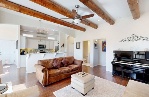 Southside House | Modern Adobe Home w/ Mountain-View Balcony, Short Drive Downtown