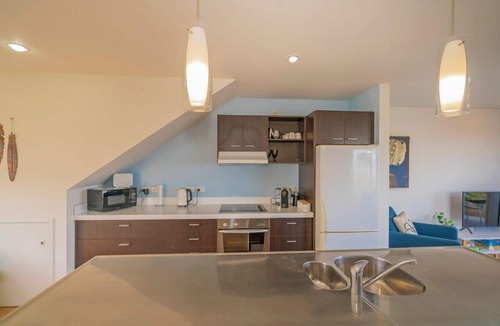 Whitianga Apartment | Modern beach front apartment at Aqua Soleil complex with lap pool & spa.