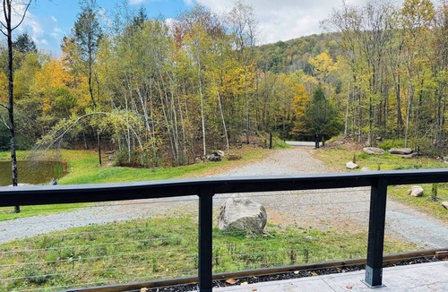 Callicoon Center House | Modern Black-Clad Chalet 3BR/3Bath with Private Pond in Callicoon Center