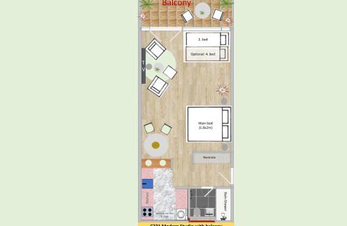 Oerlikon Apartment | Modern City Studio with Air Condition & Balcony