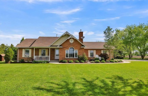 Mapleton House | Modern country house w/firepit.