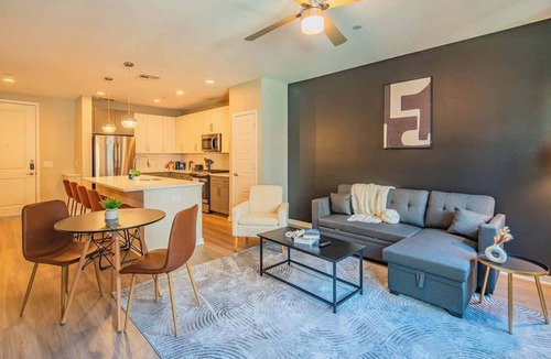 Orange Heights Apartment | Modern Desert Escape | Pool, Gym, W/D, Parking