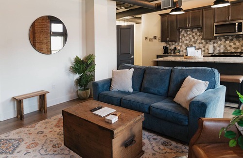 Troy Apartment | Modern Downtown Troy Loft 2BR, Brick & Style