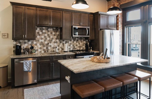 Troy Apartment | Modern Downtown Troy Loft 2BR, Brick & Style