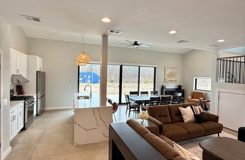 Stevensville House | Modern Dune Home, 90 min from Chicago, Heated Pool, HotTub, Sleep 16
