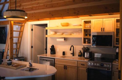 Carson House | Modern Forest Yurt with Firepit & Skylit Dome near Carson, Washington