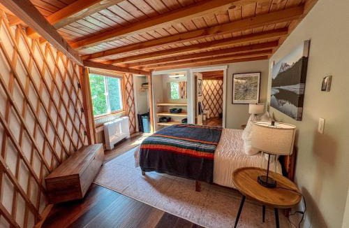 Carson House | Modern Forest Yurt with Firepit & Skylit Dome near Carson, Washington