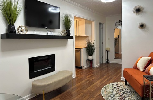 Fayetteville Apartment | Modern, fully equipped studio with separate sleeping area. 2 guests max.