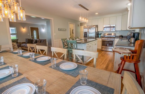 Michigan City House | Modern home with fire-pit and well equipped for large groups