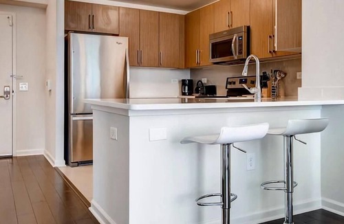 Hudson Exchange Apartment | Modern Jersey City 1BR | Work Desk + Wi-Fi | by GLS
