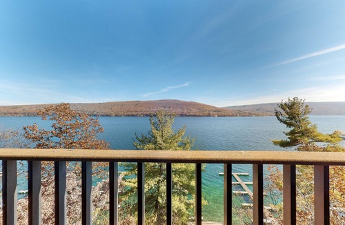 Canandaigua Condo | Modern lake-view condo near skiing with balcony, fireplace, W/D & full kitchen