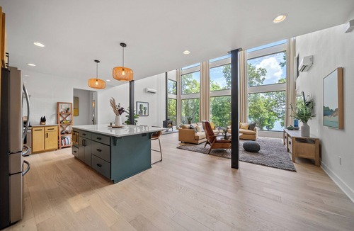 Garfield House | Modern Lakefront home with gentle walk to lake, flat yard. Beautiful views.
