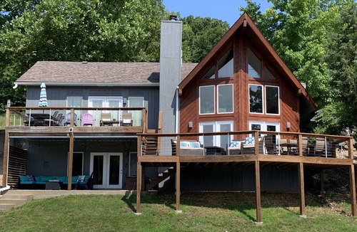 Gravois Mills House | Modern Lakefront Escape with Chic Interior Design & Spacious 2-Level Dock