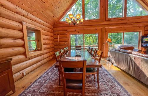 McHenry Villa | Modern Log Cabin: Pet Friendly Hot Tub