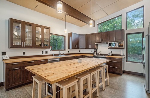 Manistee House | Modern Luxury Home with Private Lk MI Frontage