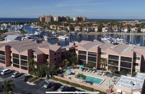Burnt Store Marina Condo | Modern Marina View, Steps from Restaurant in Burnt Store Marina Gated Community