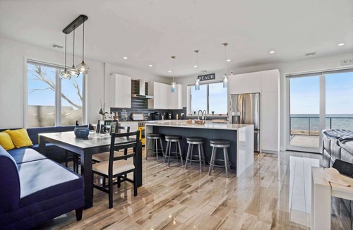 Southold House | Modern North Fork Retreat: Beachfront, Heated Pool