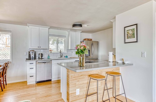 Stevenson House | Modern, river-view home with 2 decks, Ping-Pong, fireplace & washer/dryer