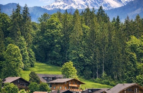 Bangerten Ski Chalet | Modern SPA Chalet AC Alps & Lake View Terrace BBQ near Interlaken