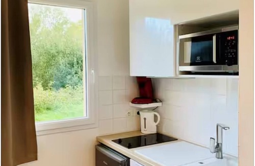 Equemauville Apartment | Modern studio with terrace 5 min from Honfleur parking and swimming pool
