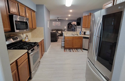 Barrett House | Modern unique 3 bedroom home with indoor fireplace, updated to today standards.