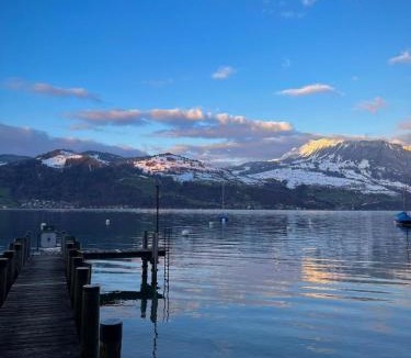 Einigen Apartment | Modernes Studio am See mit Aussicht auf Eiger Mönch Jungfrau