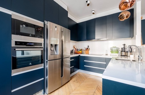 6th Arrondissement Apartment | Modernist Blues in Saint Germain, by Veeve