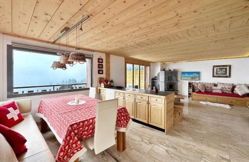 Monteiller Apartment | Mountain Bliss, view and Sauna - Swiss Alps