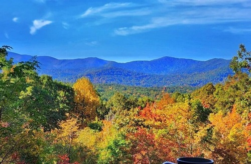 Morganton Cabin | Mountain Cabin with Hot Tub, Views and Firepit, Near Blue Ridge