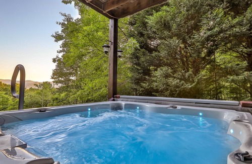 Morganton Cabin | Mountain Cabin with Hot Tub, Views and Firepit, Near Blue Ridge