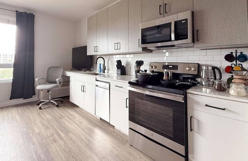 Boise Apartment | Mountain Lines & Slatted Calm | Cozy Modern Loft