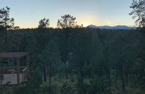 Ruidoso Cabin | Mountain-side Cabin with hot tub! Close To Town And Skiing on 1.1 acres.