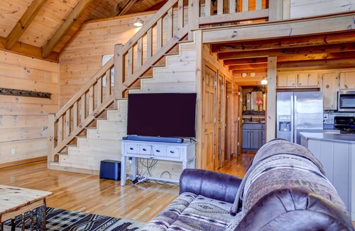 Blue Ridge Cabin | Mountain-view cabin with, firepit, pool table, fireplace & stove