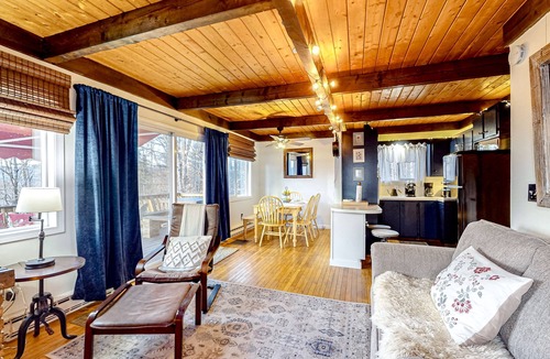 Whitefield House | Mountain-view cottage with inviting deck, fireplace & washer/dryer