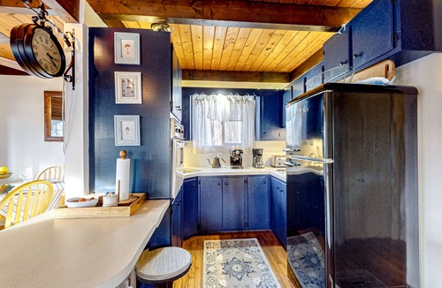 Whitefield House | Mountain-view cottage with inviting deck, fireplace & washer/dryer