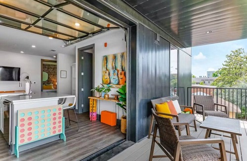 Academy Square Apartment | Nashville Oasis at The Muse: Modern 2BR With Balcony & Rooftop Views