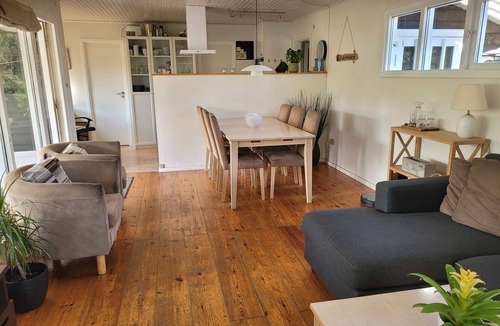 Klitmoller Cottage | Natural plot fireplace and true west coast