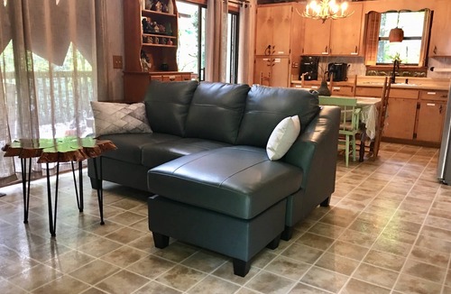 Almond Cabin | Near Bryson, Fontana, Pets Ok, outdoor dining, grill, Fire pit, and gated deck