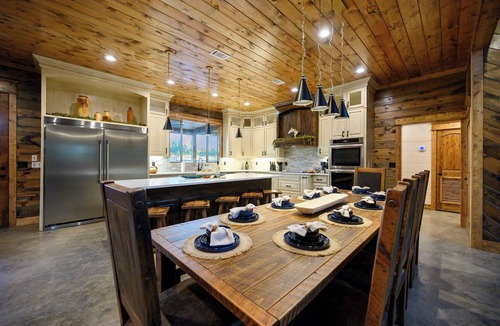 Pickens Cabin | Neon Moon Lodge | Luxury Cabin w/Heated Pool, Game Loft, King Suites & ATV Trail Access
