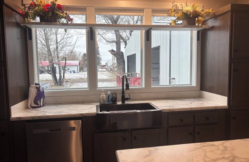 Carbon County House | New and comfortable home with open floor plan and electric fireplace.