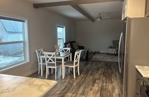 Carbon County House | New and comfortable home with open floor plan and electric fireplace.