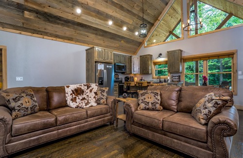 McCaysville Cabin | *NEW CABIN*HOT TUB*/Outdoor Fireplace/Lake/Pond Behind Property/PAC Man/Nintendo
