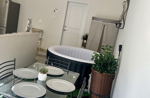 Barker House | New cozy Katy home! 3 Bed-2.5 bath, Hot tub, Karaoke Mic, relaxing fireplace.