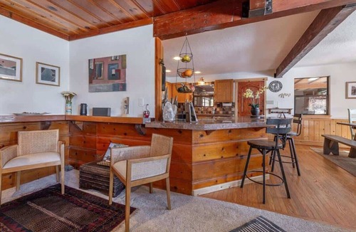 Tahoe Vista Cabin | New HOT TUB! Lake View, Knotty Pine Cabin with Charming Updates