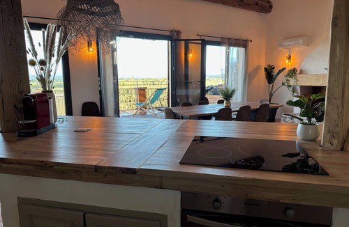 Paraza House | New! Large charming house: breathtaking 180° view of vineyards and Pyrenees mountains